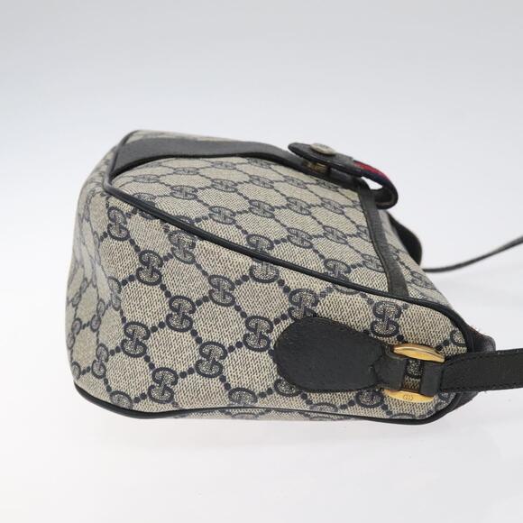 GUCCI GG Supreme Sherry Line Bag Pvc Navy Gold Red 89 02 032 - Picture 4 of 16